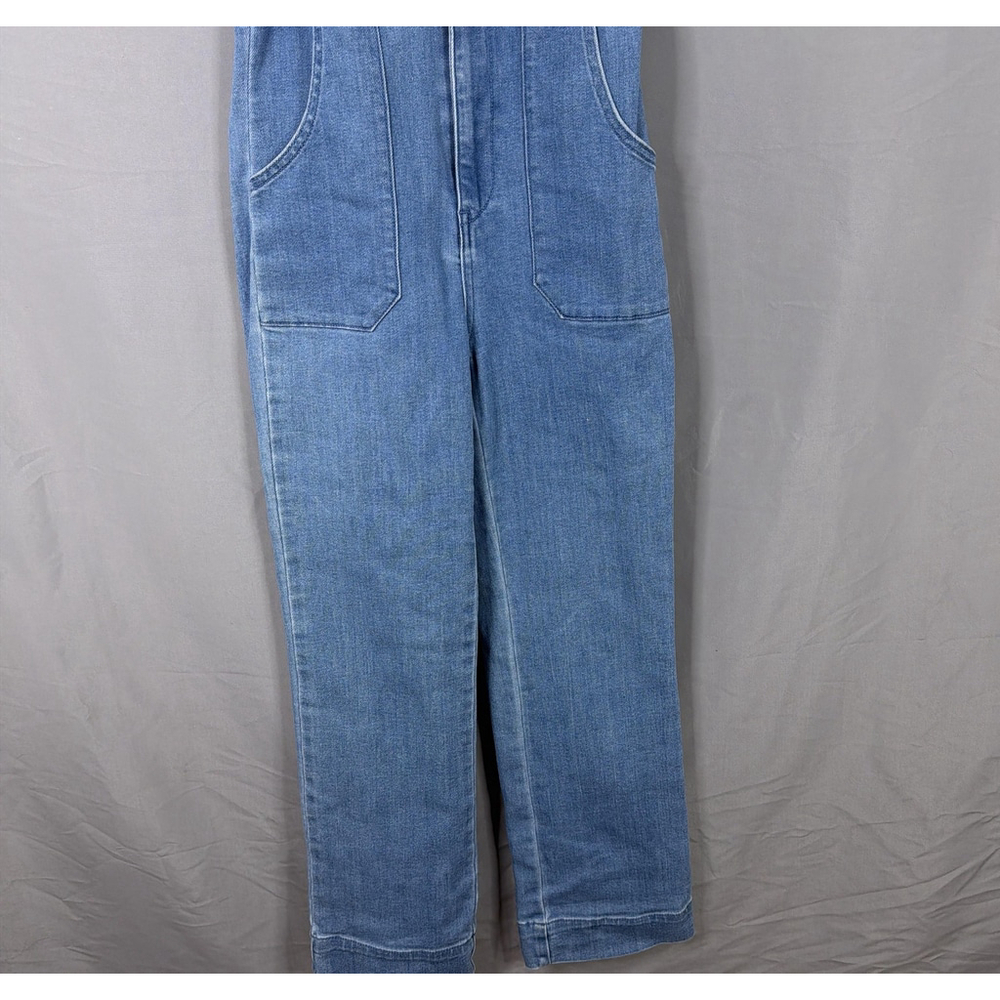 Show Me Your MuMu Medium Blue Denim Short-Sleeve Jumpsuit - Picture 11 of 13